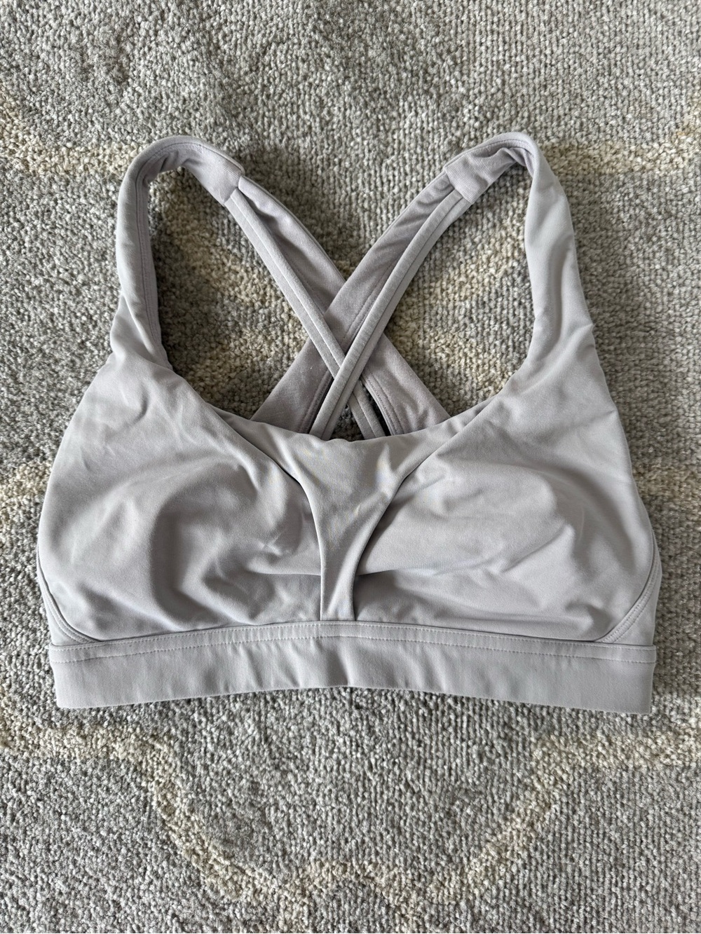 Lululemon Gray Sports Bra Criss-Cross Back Adjustable Hook Sz 6 C/D